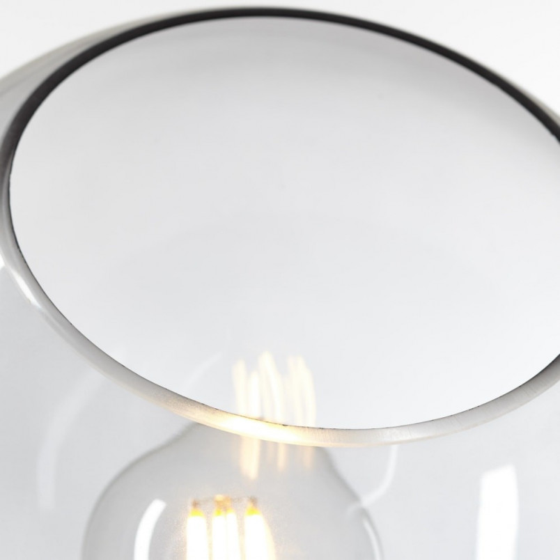 Lampa podłogowa trójnóg szklana kula Afton przezroczysto-czarna marki Brilliant