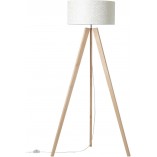 Lampa podłogowa trójnóg z abażurem Galance jasne drewno/biały marki Brilliant