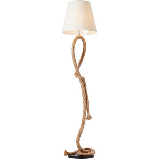 Lampa podłogowa rustykalna z abażurem Sailor naturalny/biały marki Brilliant
