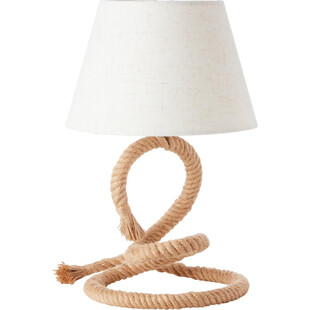 Lampa stołowa rustykalna z abażurem Sailor naturalny/biały marki Brilliant