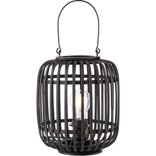 Lampa stołowa latarnia bambusowa Woodrow ciemne drewno/czarny marki Brilliant