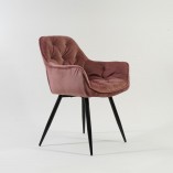 Krzesło welurowe pikowane Cherry Velvet antyczny róż marki Signal
