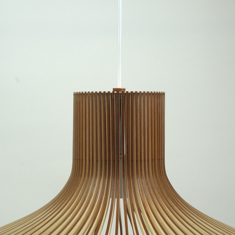 Duża lampa wisząca ze sklejki Goblet 55cm marki PlyStudio do salonu