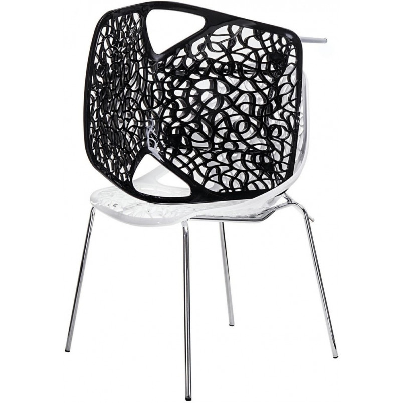 Krzesło ażurowe nowoczesne Cepelia czarne marki D2.Design