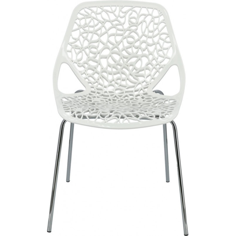 Krzesło ażurowe nowoczesne Cepelia białe marki D2.Design
