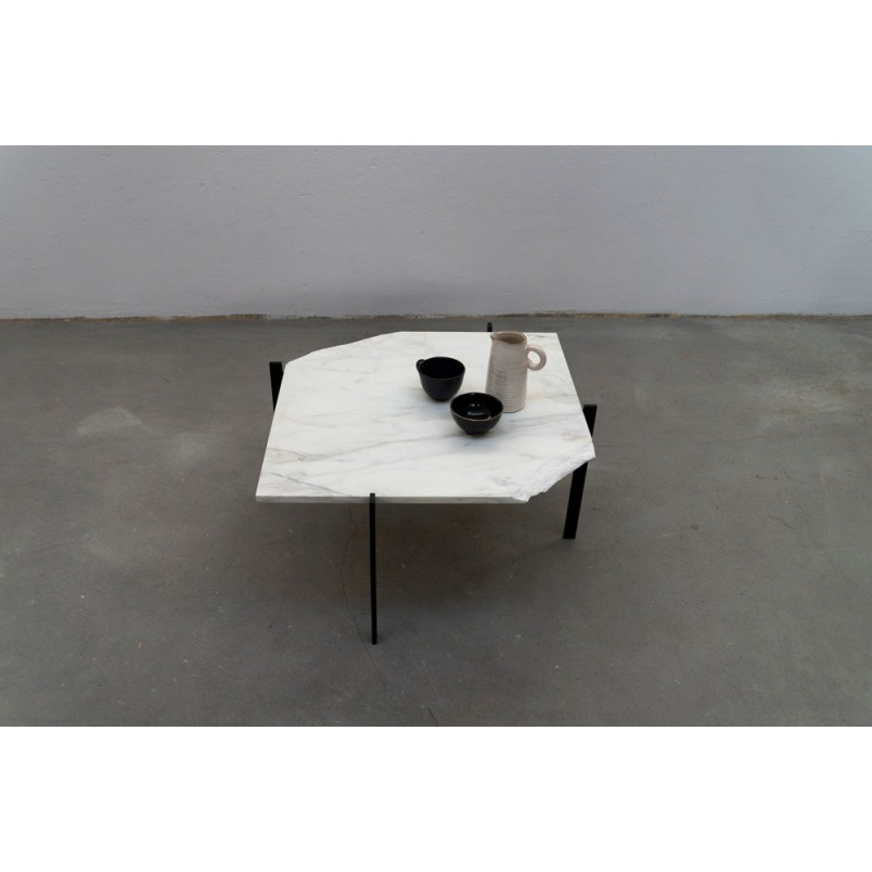 Designerski Stolik kwadratowy marmurowy Object018 77 biały marki NG Design do salonu