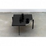 Designerski Stolik kwadratowy granitowy Object020 77 czarny marki NG Design do salonu