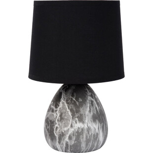 Lampa stołowa ceramiczna z abażurem Marmo czarna marki Lucide