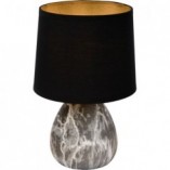 Lampa stołowa ceramiczna z abażurem Marmo czarna marki Lucide
