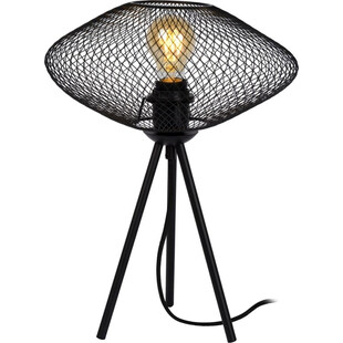 Lampa stołowa trójnóg ażurowy Mesh czarna marki Lucide