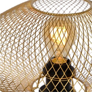 Lampa stołowa trójnóg ażurowy Mesh złoty mat marki Lucide