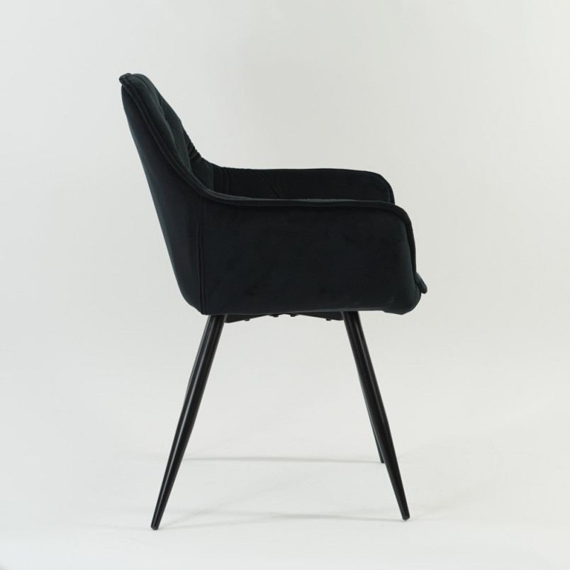 Krzesło welurowe pikowane Cherry Velvet czarne marki Signal