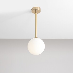 Lampa sufitowa szklana kula Pinne Short 14 biało-złota marki Aldex