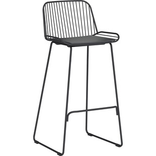 Krzesło barowe metalowe z poduszką Iron czarne marki Moos Home