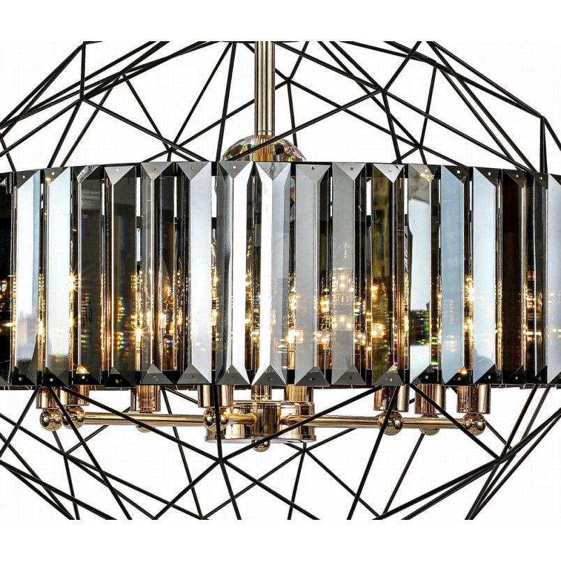 Lampa wisząca kula z kryształkami Treglino 64 czarno-złota marki Auhilon