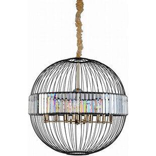 Lampa wisząca kula glamour z kryształkami Cossini 78 czarna marki Auhilon