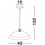 Lampa wisząca szklana antyczna Nitbe 40 biało-srebrna
