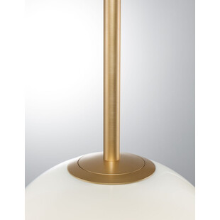 Lampa wisząca szklana kula glamour Pekin 25 mosiądz/złoty/biały