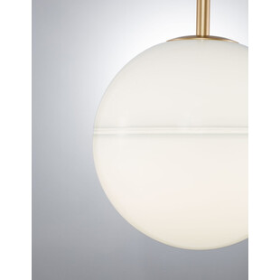 Lampa wisząca szklana kula glamour Pekin 25 mosiądz/złoty/biały