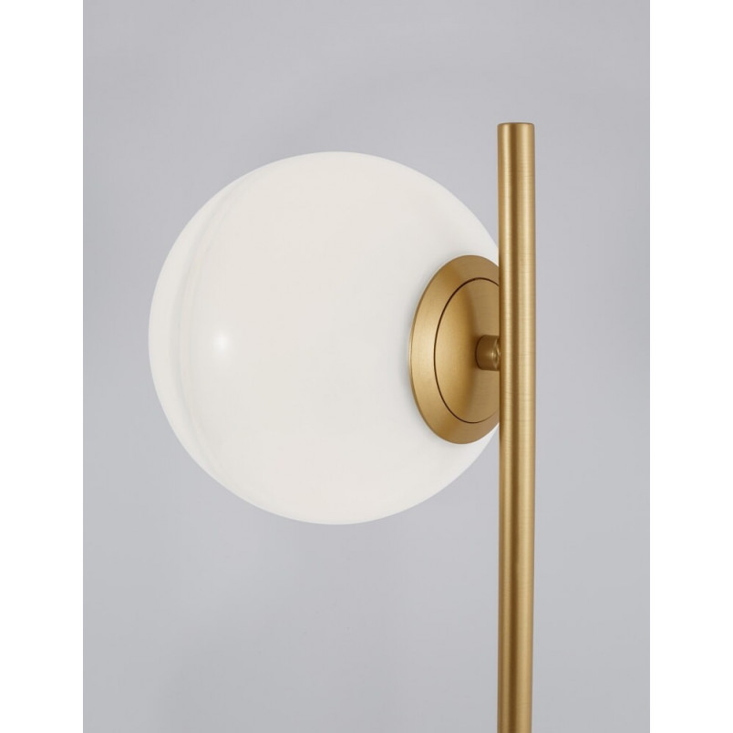 Lampa stołowa szklana kula Pekin mosiądz/złoty/biały