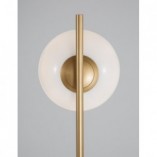 Lampa podłogowa szklana kula glamour Pekin mosiądz/złoty/biały