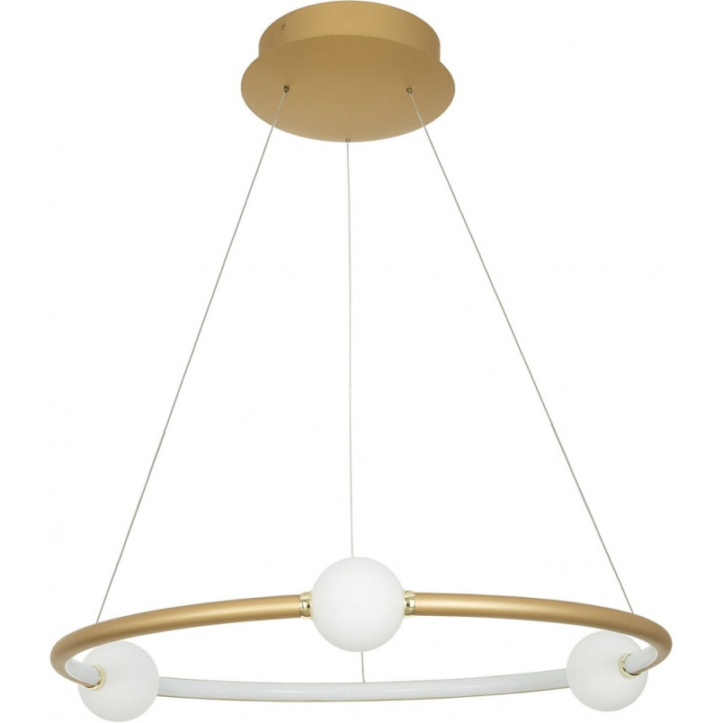 Lampa wisząca okrągła glamour Lilla 64 LED satynowe złoto