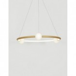 Lampa wisząca okrągła glamour Lilla 64 LED satynowe złoto