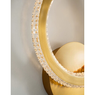 Kinkiet glamour z kryształkami Nolion LED mosiądz/złoty