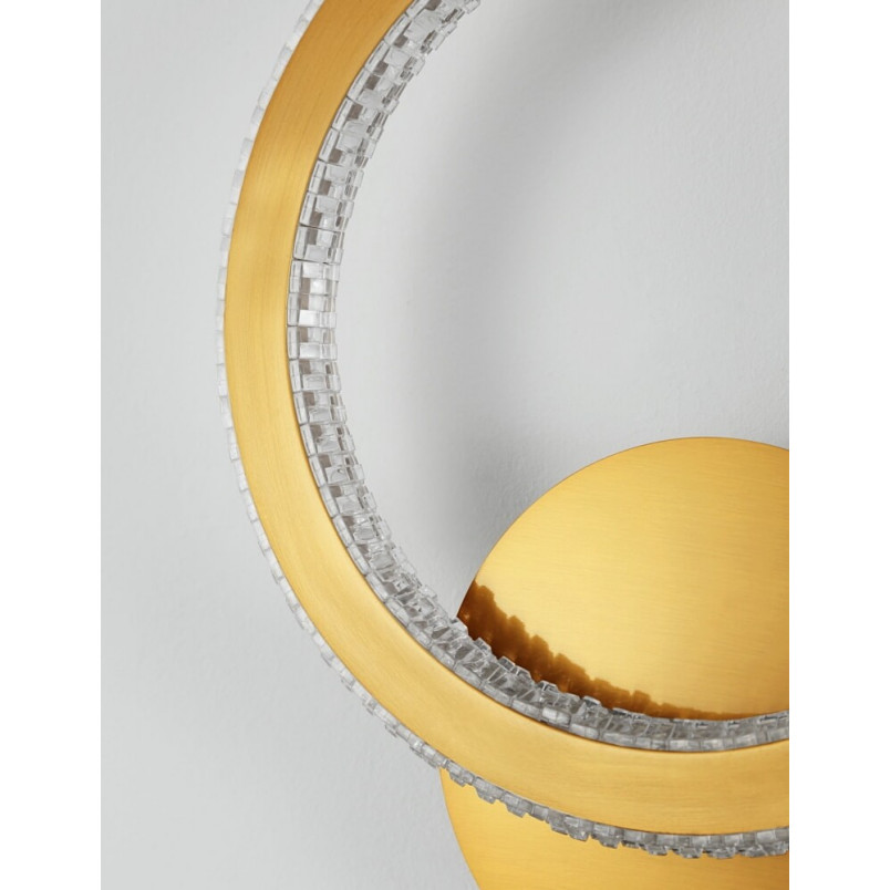 Kinkiet glamour z kryształkami Nolion LED mosiądz/złoty