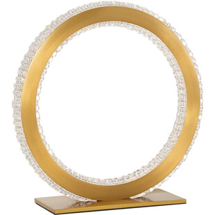 Lampa stołowa glamour z kryształkami Nolion LED mosiądz/złoty