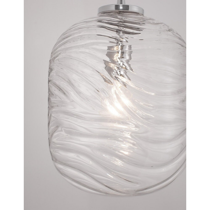 Lampa wisząca szklana dekoracyjna Pomissio 24 chrom/przezroczysty