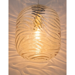 Lampa wisząca szklana dekoracyjna Pomissio 24 mosiądz/szampański