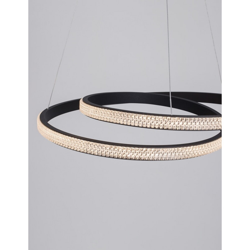Lampa wisząca glamour z kryształkami Grosse 55 LED czarny piaskowy