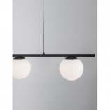 Lampa wisząca podłużna szklane kule Pauline 72 LED czarny piaskowy/biały