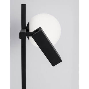 Lampa stołowa szklana kula z reflektorkiem Pauline LED czarny piaskowy/biały