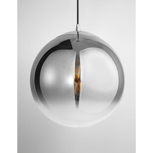 Lampa wisząca szklana kula nowoczesna Fitzione 30 szkło dymione/chrom
