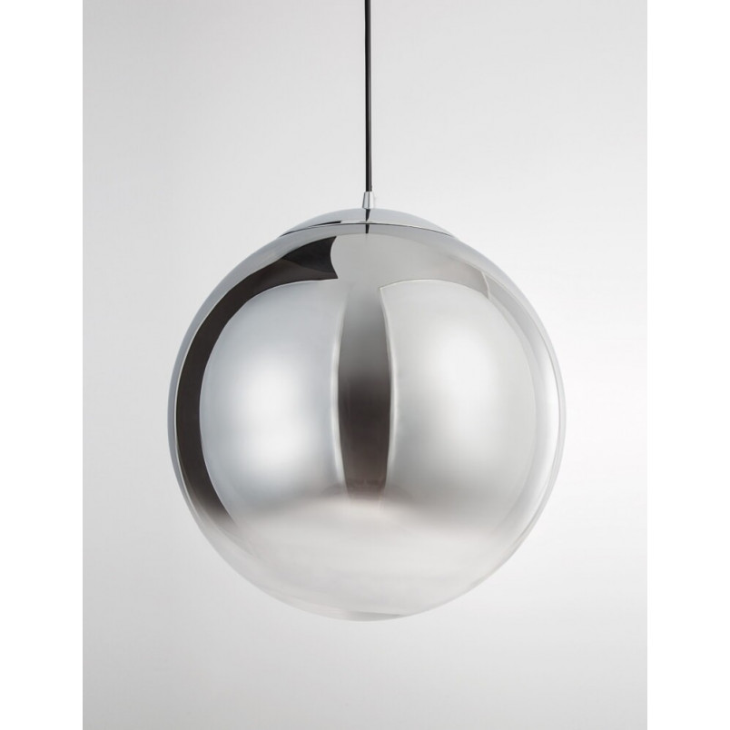 Lampa wisząca szklana kula nowoczesna Fitzione 40 szkło dymione/chrom