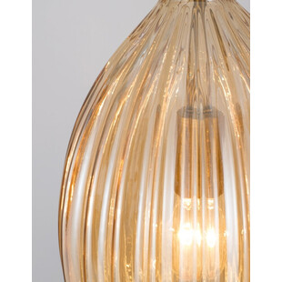 Lampa wisząca szklana dekoracyjna Ganua 23 mosiądz/szampański
