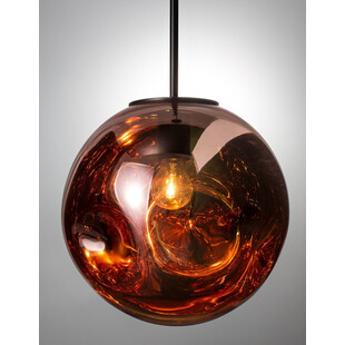 Lampa wisząca szklana kula Naymar 30 czarny/miedź