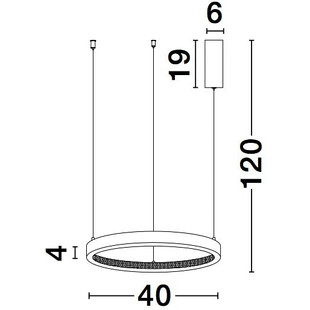 Lampa wisząca okrągła z kryształkami Danzio 40 LED czarna