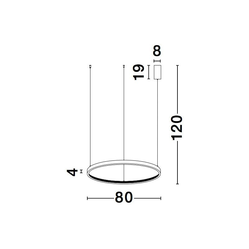 Lampa wisząca okrągła z kryształkami Danzio 80 LED czarna