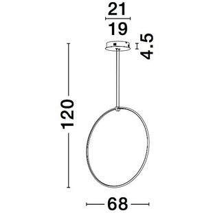 Lampa wisząca okrągła nowoczesna Splitz 68 LED czarna