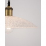 Lampa wisząca szklana retro Fenzio 30 biały/złoty