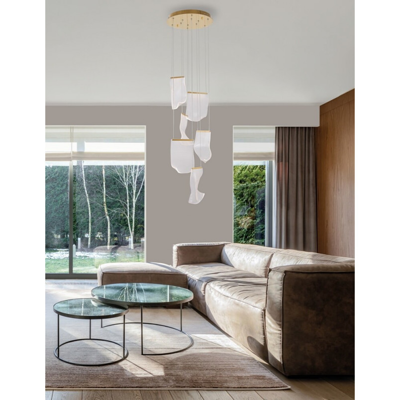Lampa wisząca nowoczesna Dermino 48 LED złota