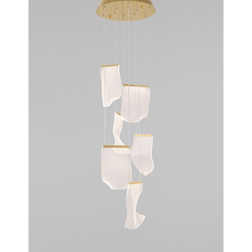 Lampa wisząca nowoczesna Dermino 48 LED złota
