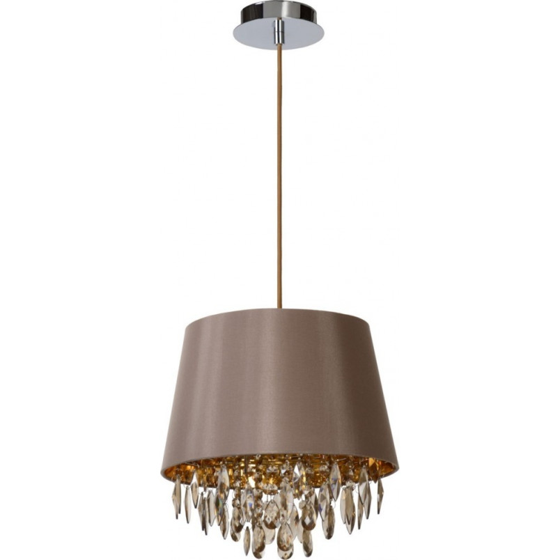 Lampa wisząca glamour z abażurem Dolti 30 Brązowoszara marki Lucide