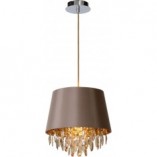 Lampa wisząca glamour z abażurem Dolti 30 Brązowoszara marki Lucide