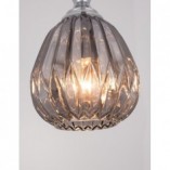Lampa wisząca szklana glamour Leyzo 18 chrom/szary dymiony