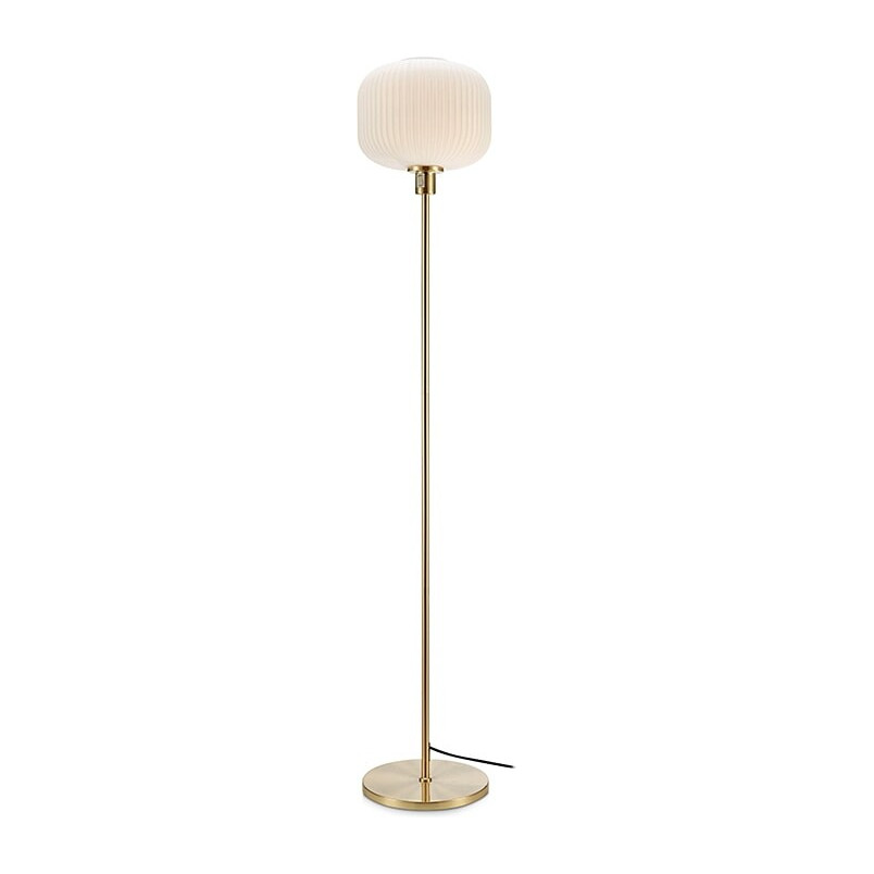 Lampa podłogowa szklana Sober biało-mosiężna marki Markslojd