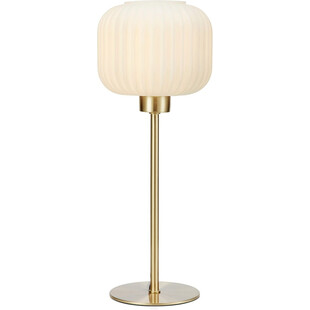 Lampa stołowa szklana Sober 15 biało-mosiężna marki Markslojd